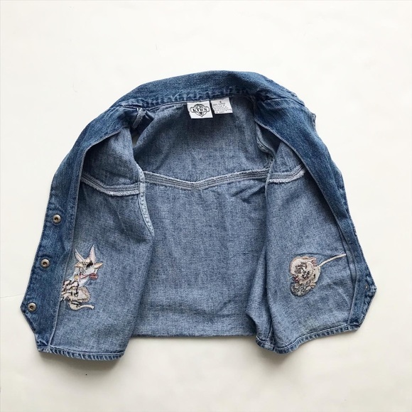 Vintage Acme kids bugs bunny denim vest EUC S(7-8Y) - Picture 6 of 8